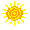 An animated gif of a sun shining brightly.